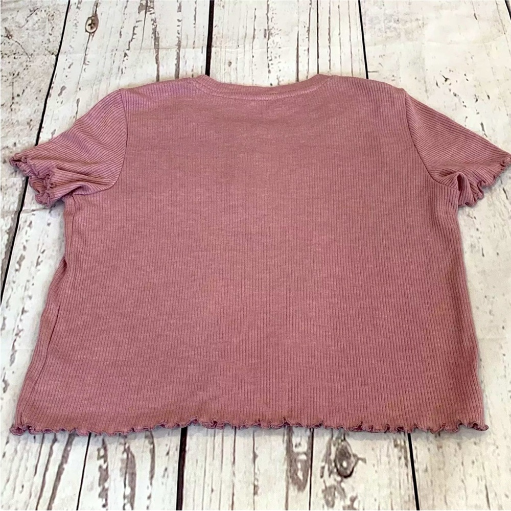 American Eagle | Soft Ribbed Short Sleeve Button Top - Picture 2 of 3